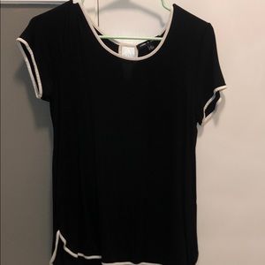 black shirt with white trims!